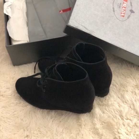 PRADA suede wedge boots - Picture 2 of 8